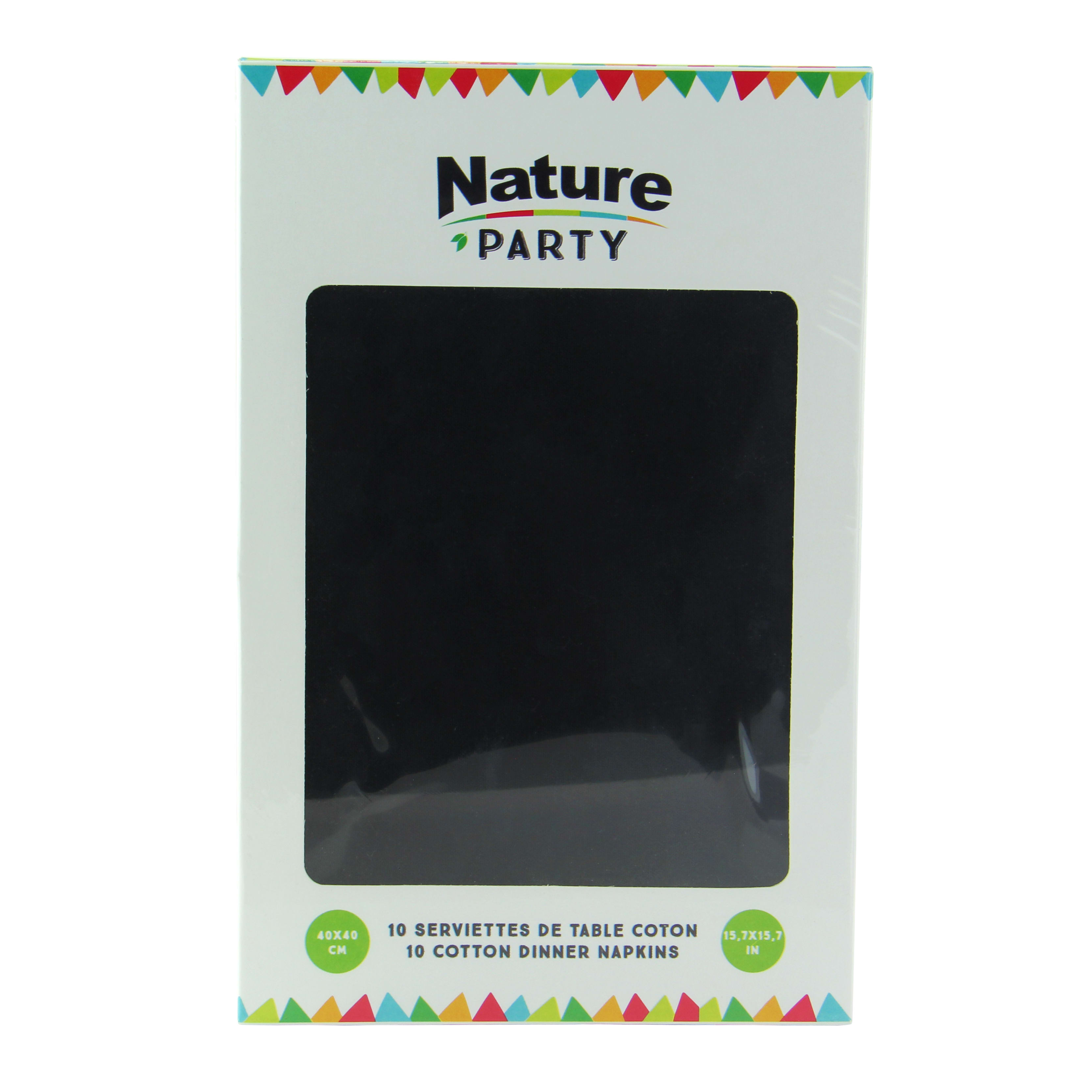 PacknWood 8NPSVCR40BK Luxury Black Night Cotton Table Napkin.