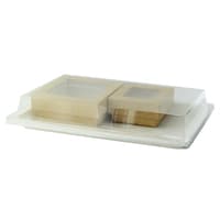 PacknWood APUKRAYB2 Sugarcane Tray Bento Box with 2 Kraft Window Box Compartments - 200 VIP Set