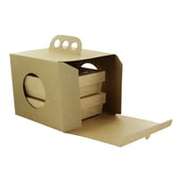 PacknWood CDP176KRAY5 Brass Knuckles "Picnic" Bento Box with 2 Window Box Compartments - 200 VIP Set