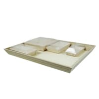 PacknWood NOA39SAM4 Heavy Wooden Tray Bento Box with 4 Wooden Samurai Dish Compartments - 100 VIP Set
