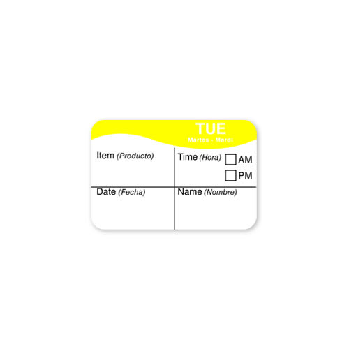 Daymark IT110032B-2-TUE Day of the Week 1" x 1.5" Labels