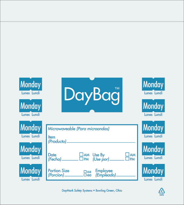 Daymark IT114197 8.5" x 8.5" Day of the Week Bags