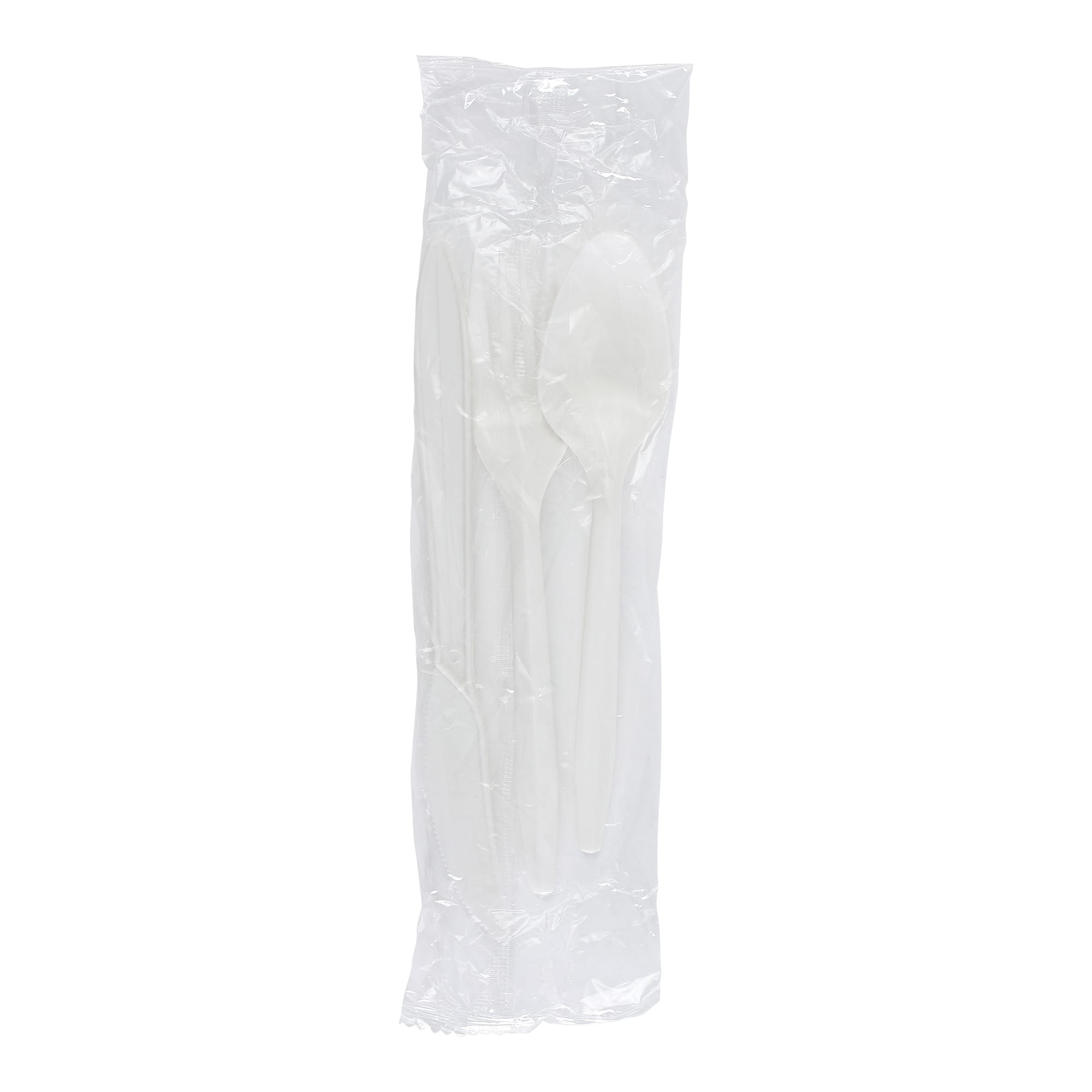 Empress E176030 Medium Weight White Kit Polypropylene Fork Knife Teaspoon Wrapped
