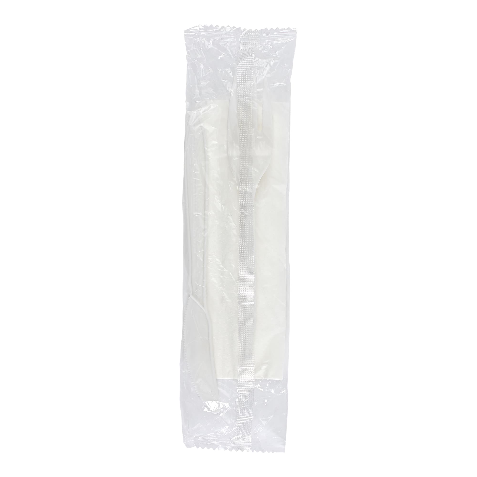 Empress E186020 Medium Weight Cutlery Kit Polypropylene White, Knife Fork Napkin