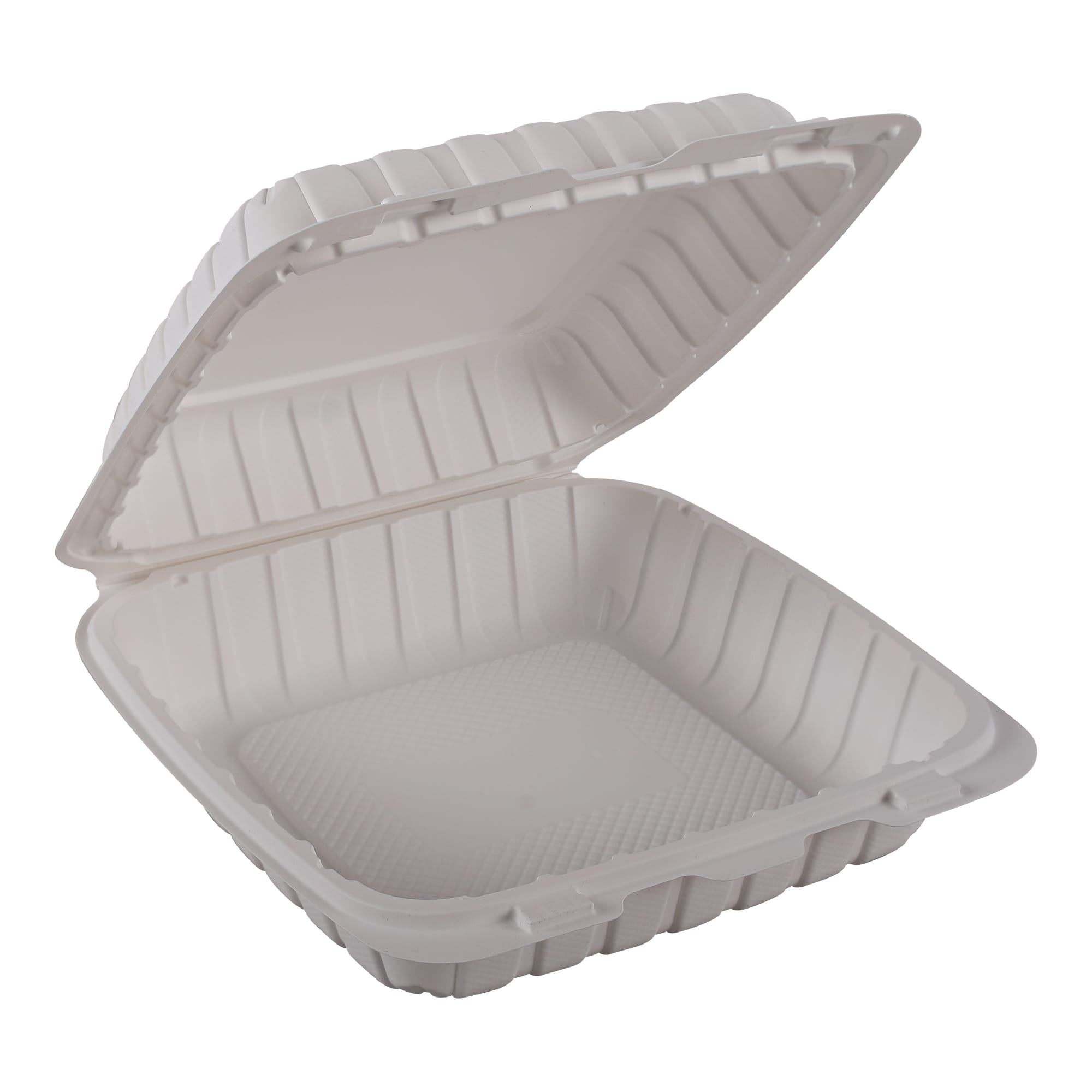 Empress EPPHL-91 Hinged Container Mineral Filled PP 9" x 9" x 3" Natural 1-Compartment
