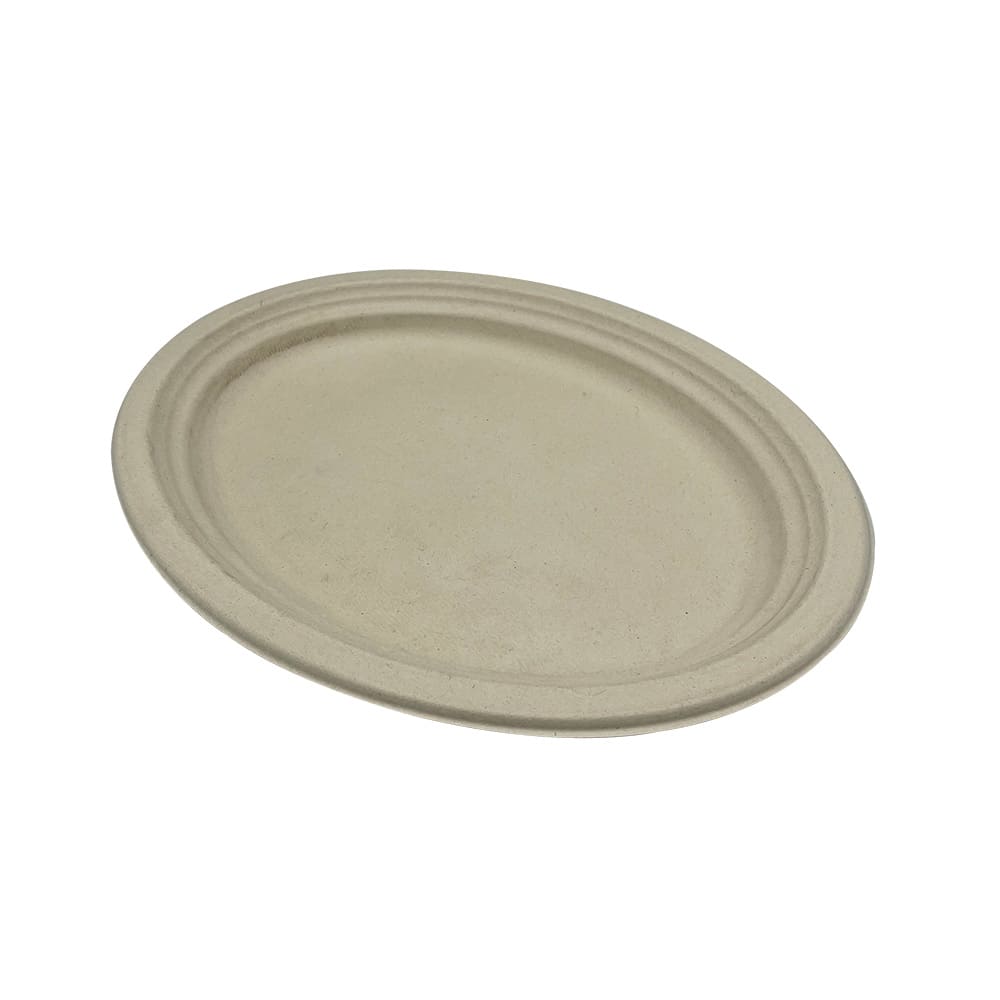 Empress EPL-16-2-PF Heavy Weight Platter 12.5" x 10" Natural White Bagasse