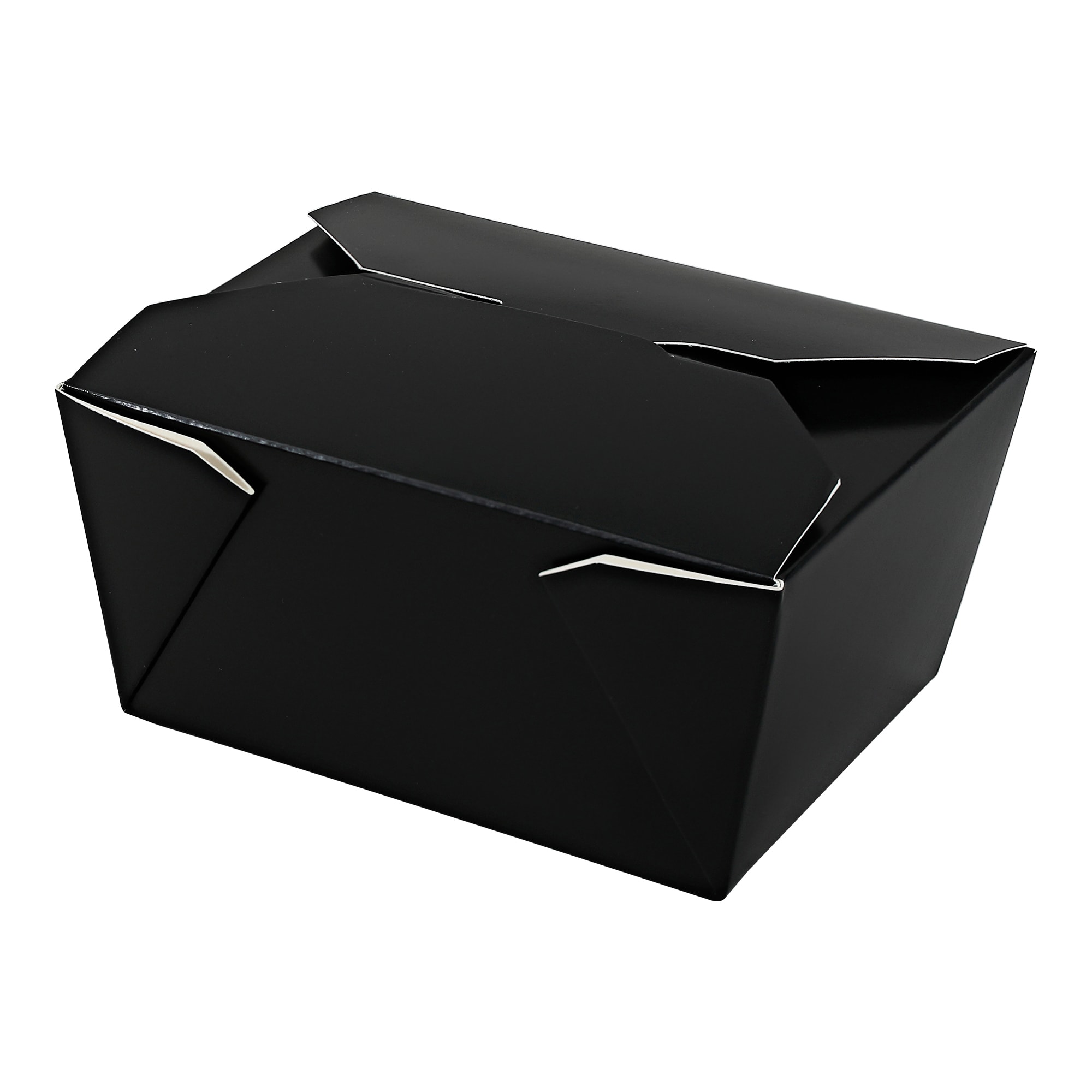 Empress EMPFDBX1-B #1 Folded Takeout Box Black 4.875" x 3.5" x 2.5"