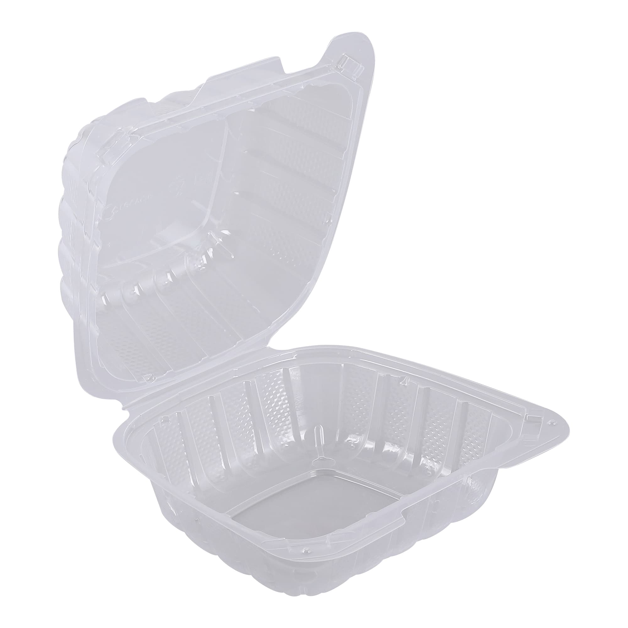 Empress ECLPPHL-66 PP Hinged Container Vented Clear 6" x 6" 1 Compartment