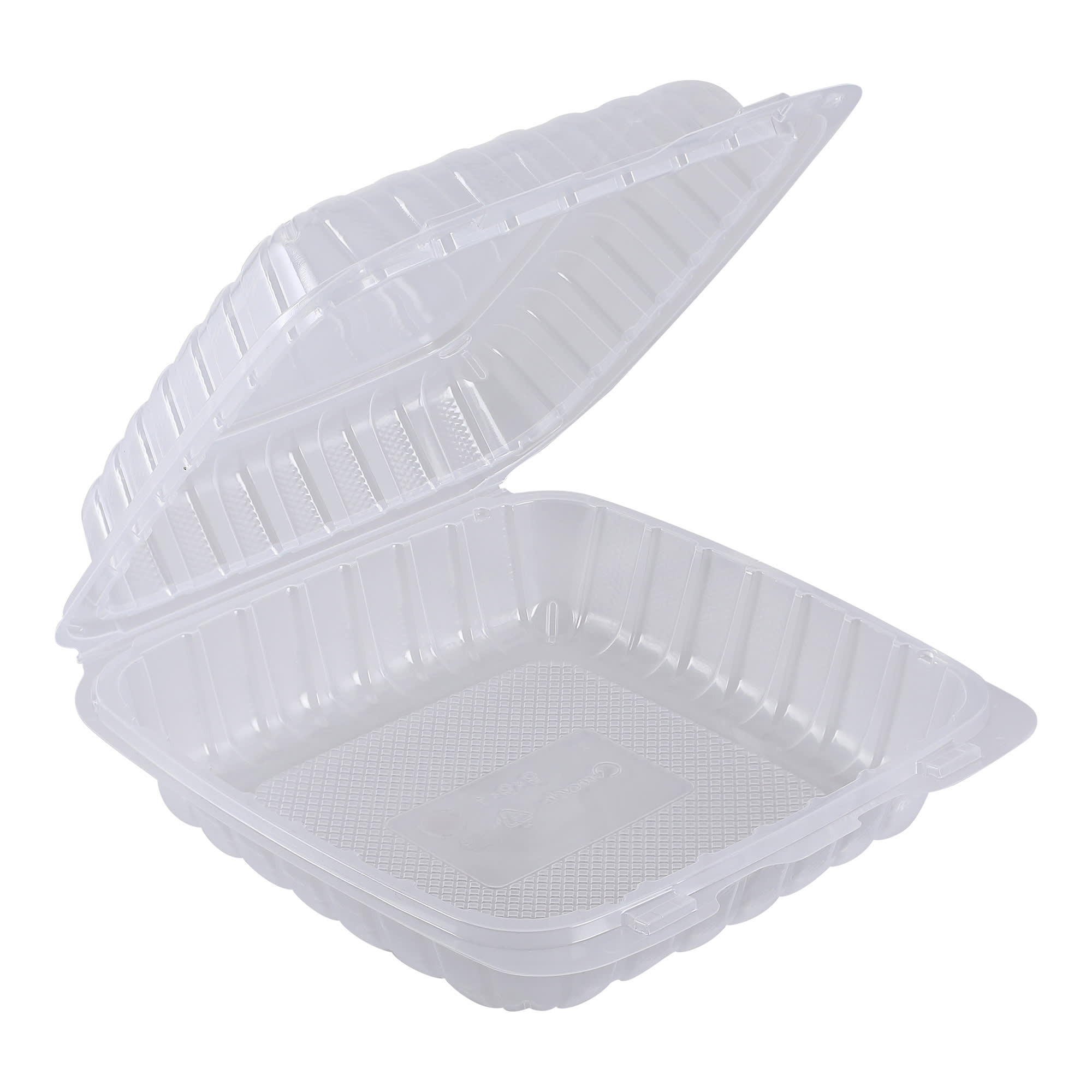 Empress ECLPPHL-91 PP Hinged Container Vented Clear 9" x 9" 1 Compartment