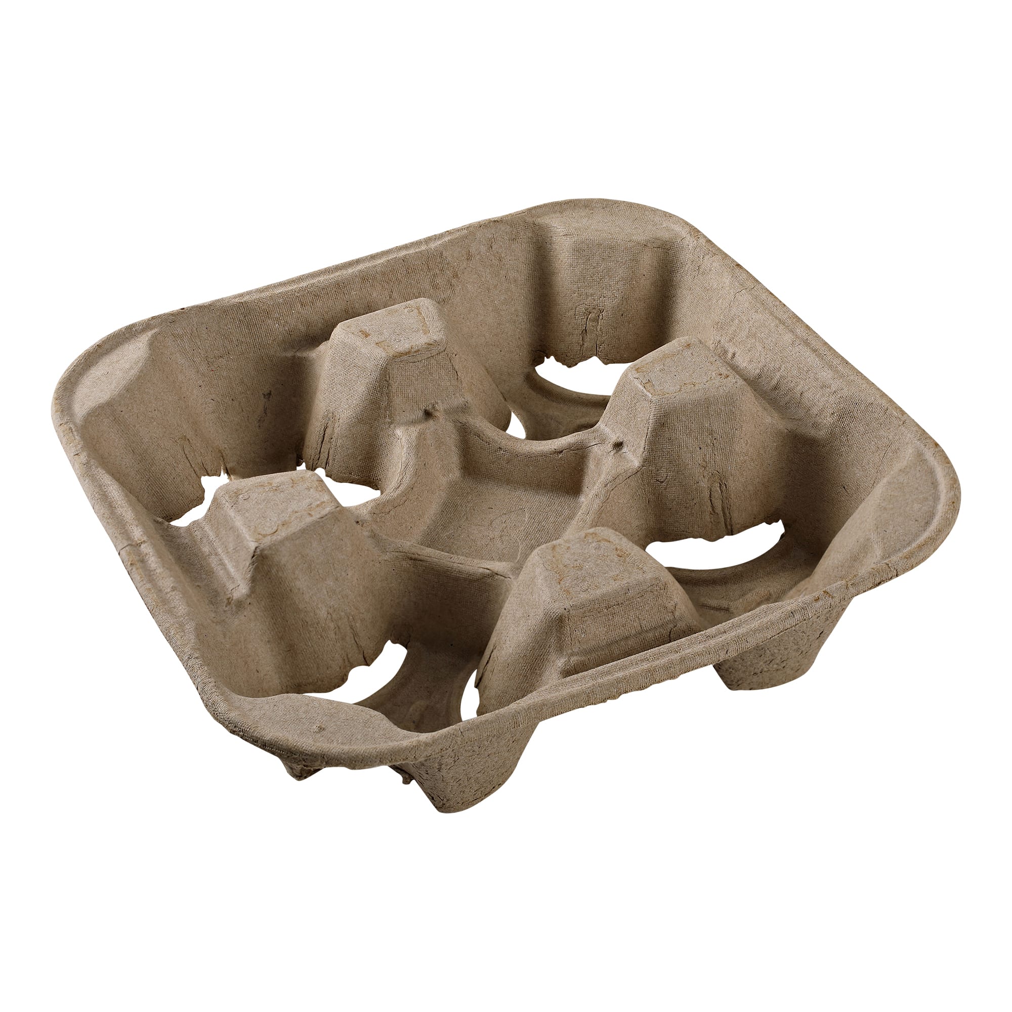 Empress EMP4CUPHLDR Pulp 4 Cup Carrier 8oz- 32oz, 8.74"x8.74"x2.16" Brown