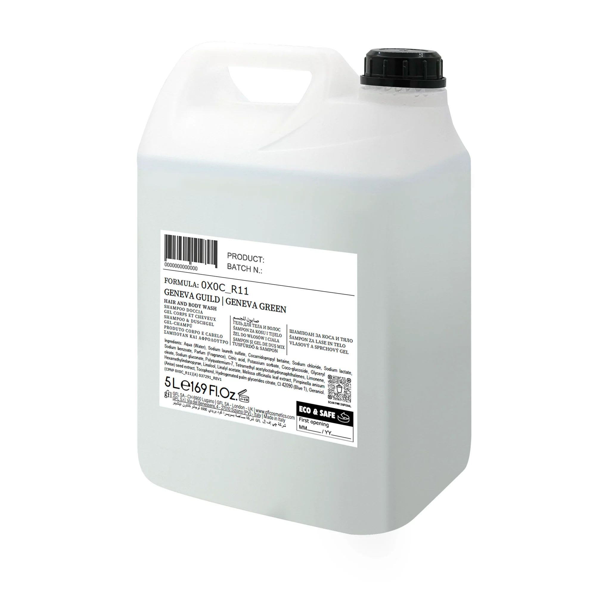 GFL Cosmetics P350R_LMGR Liquid Soap, 370 mL, Sealed Pump, Geneva Green Green Certified
