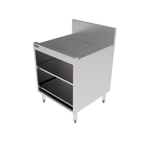 Perlick TSF24SC-GR-STK Underbar Storage Cabinet 24"W, Stainless Steel, Drainboard Top