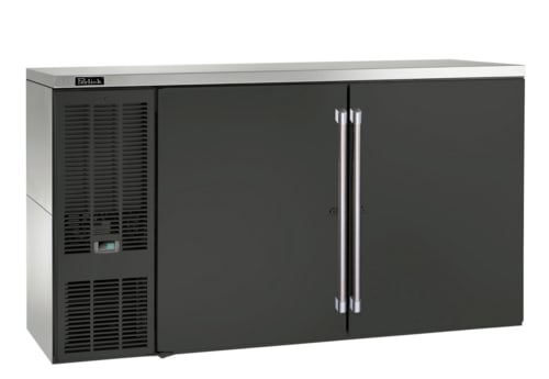 Perlick BBS60-BS-L-STK 2-Door Refrigerated Back Bar Cabinet, 60" Wide, Black Solid Doors, LED Lighting