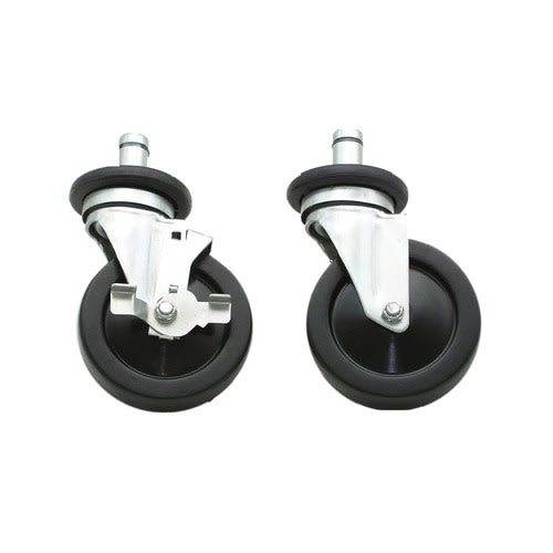Advance Tabco EC-25 5" Stem Caster Set - 2 Brakes, 4 Doughnut Bumpers, Rubber