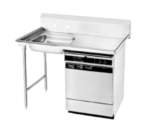 Advance Tabco DTU-U60-48L-X 47" Straight Dish Table - Left to Right, (1) 20" x 20" x 5" Sink Bowl
