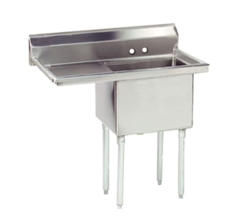 Advance Tabco FE-1-1824-24L-X Special Value One Compartment Sink, 18" x 24" Bowls, with 24" Left Drainboard