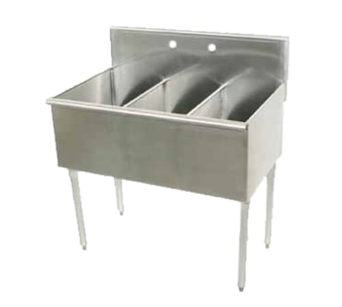 Advance Tabco 4-3-48-X Special Value Three Compartment Scullery Sink, 16" x 21" Bowls