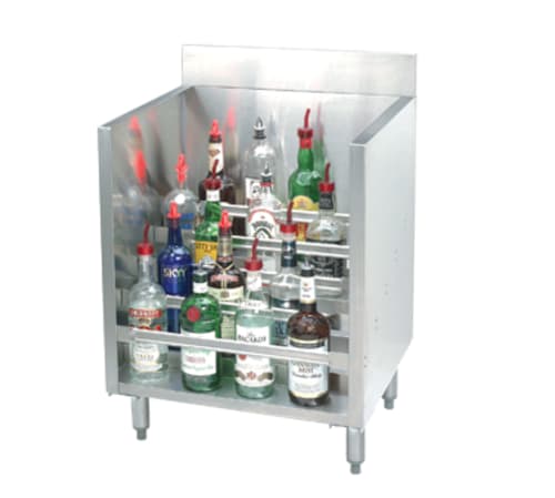 Advance Tabco CRLR-24-X 24" W 5 Steps Stainless Steel with 4" H Backsplash Special Value Liquor Bottle Display Unit