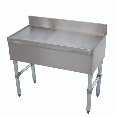 Advance Tabco SLD-12-X 12" W x 18" D Open Base 4" Splash Special Value Bar Type Drainboard