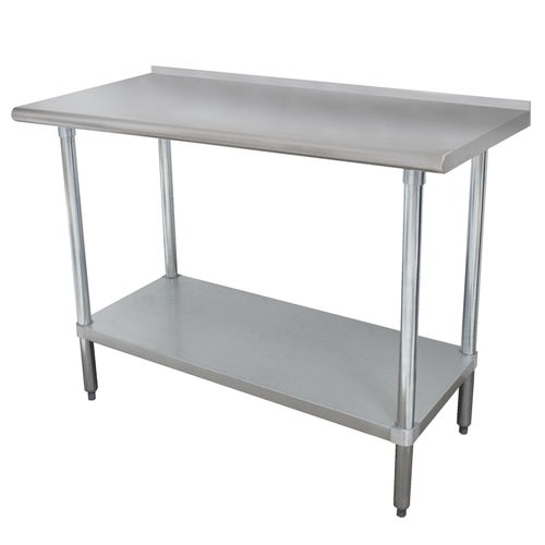 Advance Tabco FLAG-245-X 60" W x 24" D Stainless Steel Top Galvanized Adjustable Undershelf Work Table