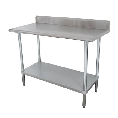 Advance Tabco KLAG-306-X 72"W x 30"D Stainless Steel Top Galvanized Adjustable Undershelf Work Table