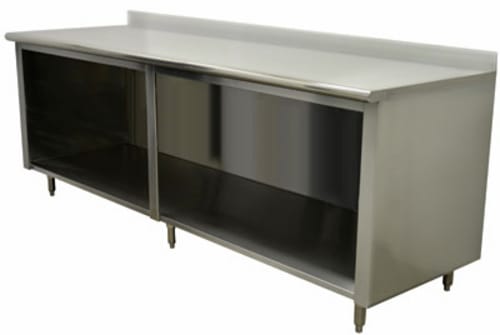 Advance Tabco EEK-SS-2410-X Open Front Cabinet Base Work Table, with Top, and - 1200"W x 240"D x 40.50"H