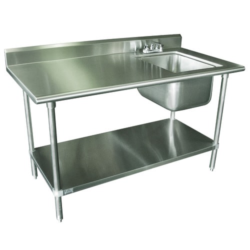 Advance Tabco KLAG-11B-304R-X Special Value Work Table With Prep Sink 48"W