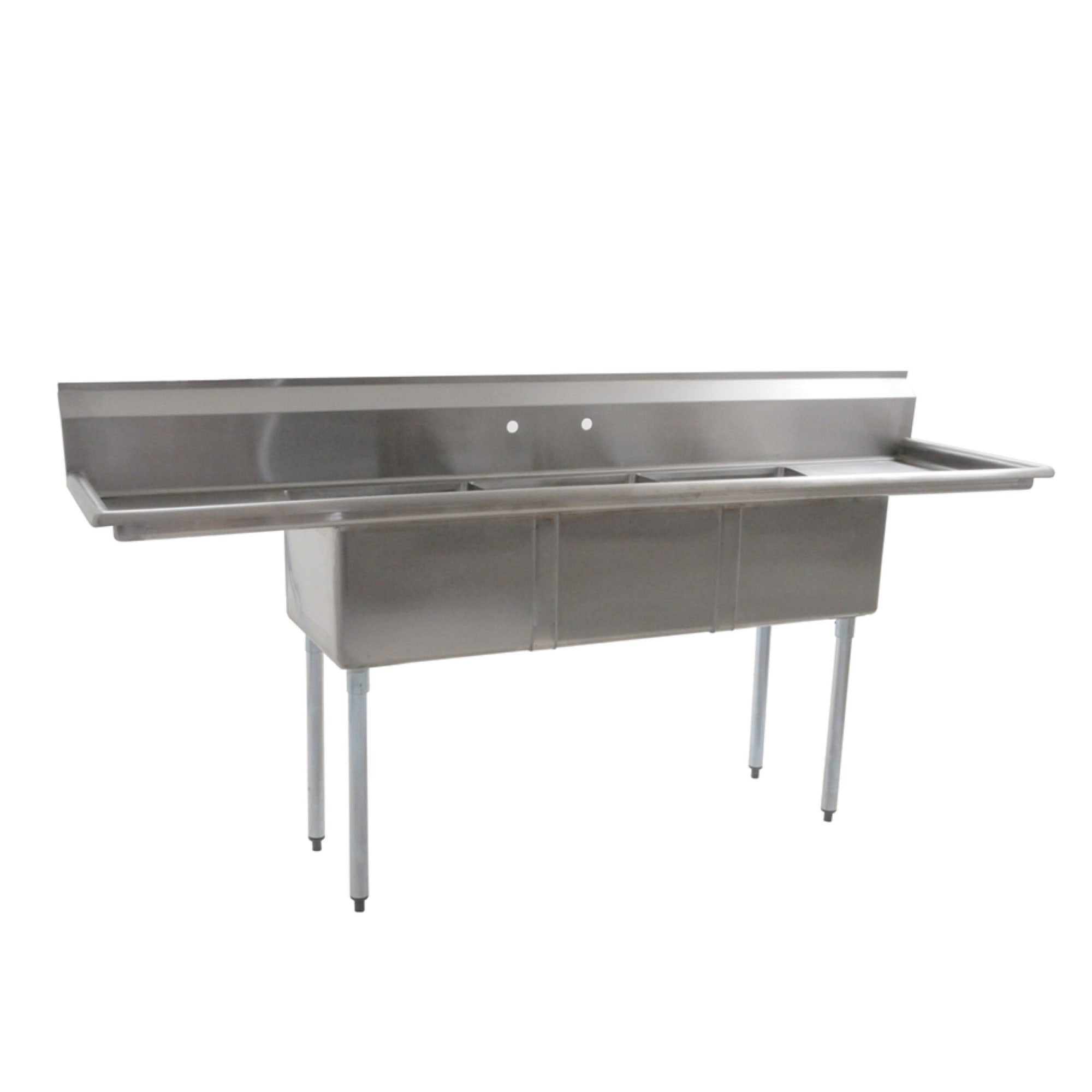 Eagle Group BPS-1854-3-18R-FE BPFE Series Economy Three Compartment Sink, 18" x 18" Bowls, with 18" Right Drainboard