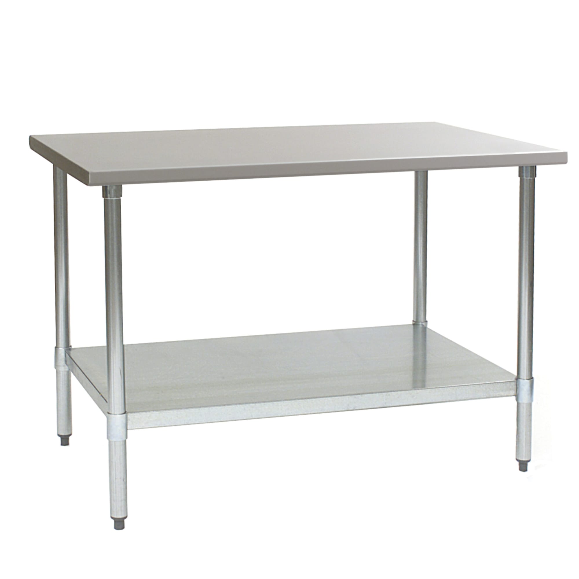Eagle Group BPT-2472EL EL Series 72" x 24" Stainless Steel Work Table with Flat Top, Galvanized Steel Legs and Undershelf