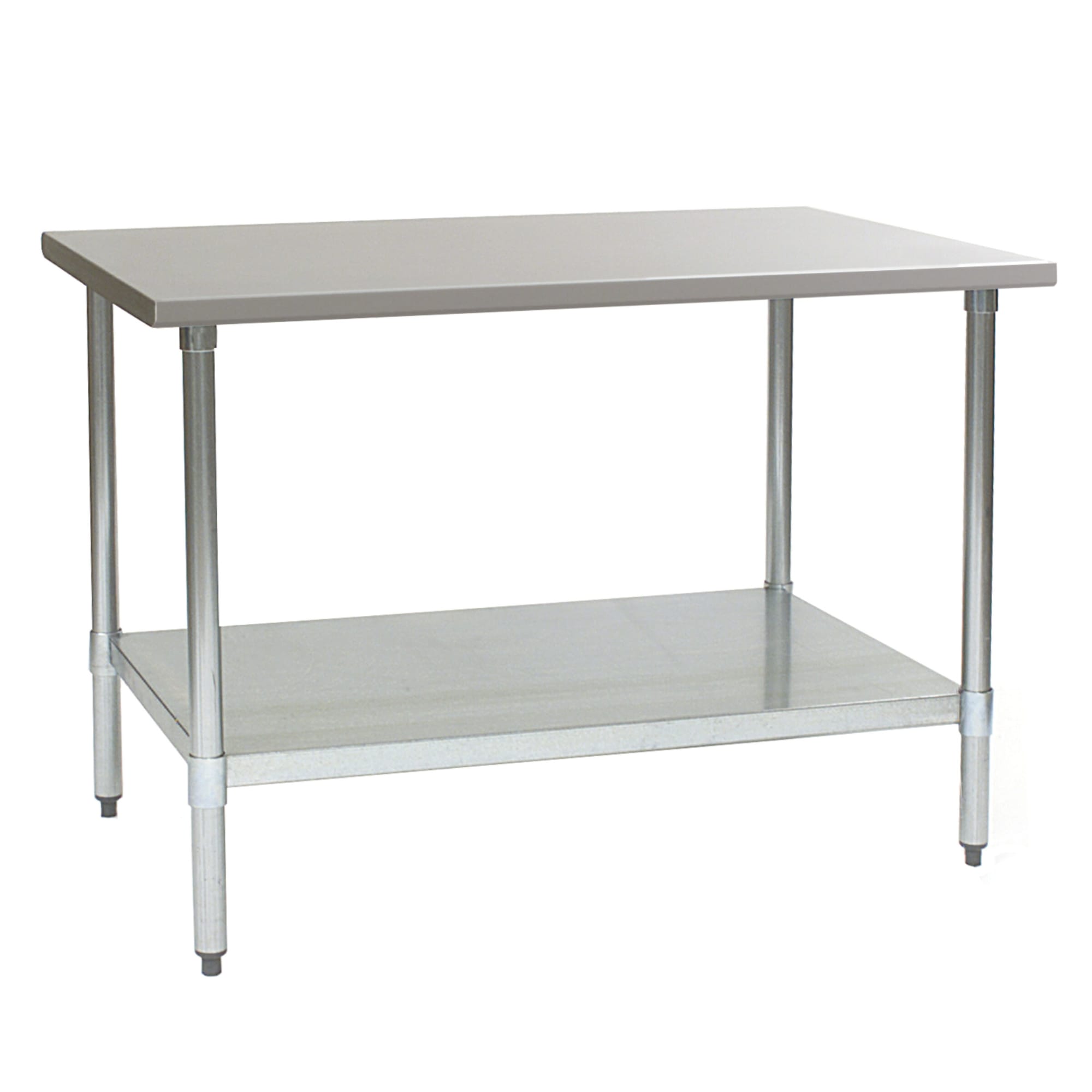 Eagle Group BPT-2448SL SL Series 48" x 24" Stainless Steel Work Table with Flat Top, Stainless Steel Legs and Undershelf