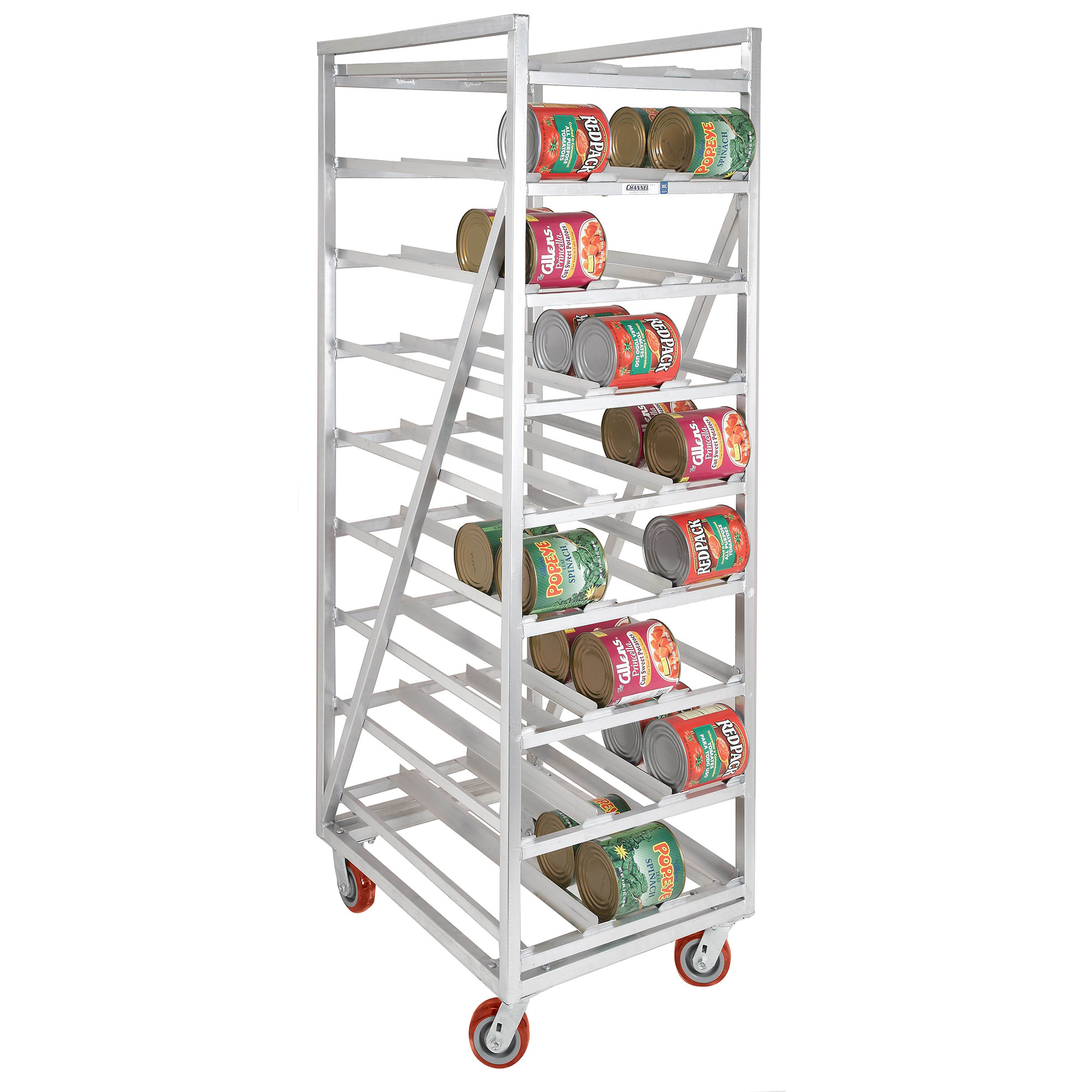 Channel Mfg CSR-99M Heavy Duty Welded Aluminum Can Rack, 162 Can Capacity, Mobile
