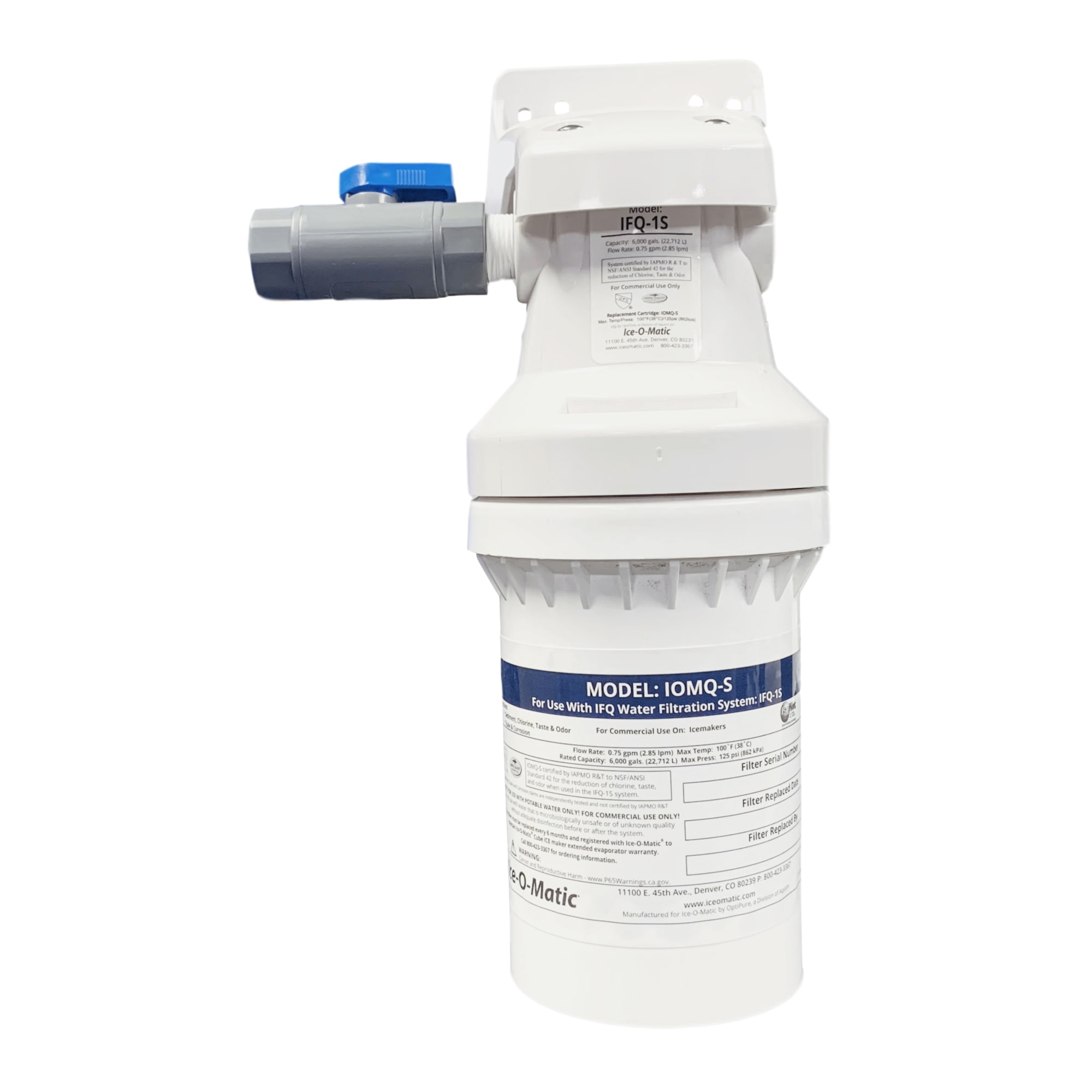 Ice-O-Matic IFQ1-S Single Ice Machine Water Filtration System, 0.5 Micron, 6,000 Gallon Capacity