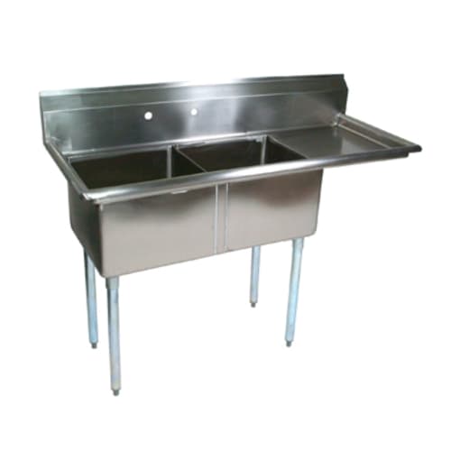 John Boos E2S8-18-12R18-X E-Series Two Compartment Sink with 18" x 18" Bowls