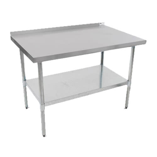 John Boos UFBLG8430-X 84" x 30" Stainless Steel Economy Work Table with Flat Top, Galvanized Steel Legs and Undershelf