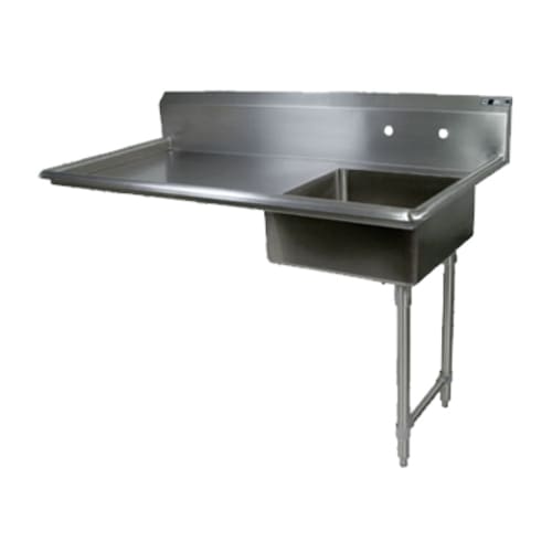 John Boos JDTS-20-50UCR-X 50" x 30" Undercounter Soiled Dish Table, Right-to-Left, with 20" x 20" Pre-Rinse Sink