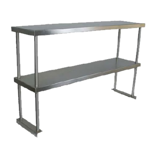 John Boos OS-ED-1272-X 72" x 12" Stainless Steel Double Overshelf, Table-Mount