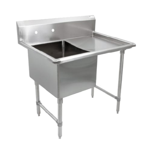 John Boos 1B18244-1D24R-X "B" Series One Compartment Sink, 18" x 24" Bowl, with 24" Right Drainboard