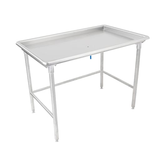 John Boos DST6-3061SBW-X 60-7/8" x 30-3/8" Dish Sorting Table with 2-1/4" Raised Edge and Adjustable Feet