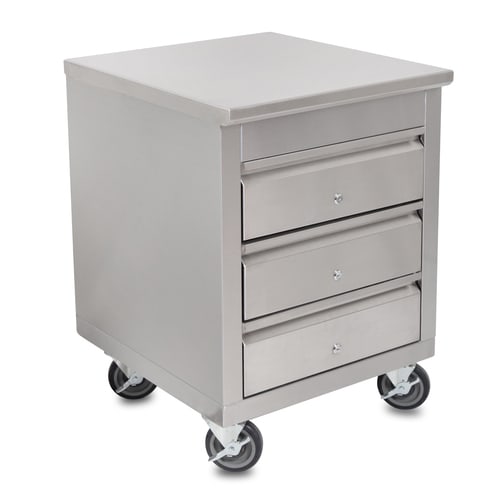 John Boos 4CD4-2724-CL-X 24" Locking Mobile Drawer Cabinet, 3-Tier