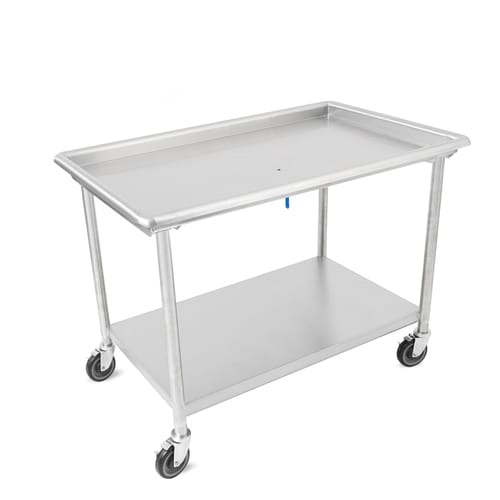John Boos DST6-3061SSW-C-X 60-7/8" x 30-3/8" Dish Sorting Table with 2-1/4" Raised Edge and Casters