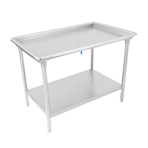 John Boos DST6-3073SSW-X 72-7/8" x 30-3/8" Dish Sorting Table with 2-1/4" Raised Edge and Adjustable Feet