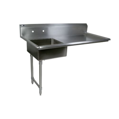 John Boos EDTS8-S30-50UCL-X 50" x 30" Undercounter Soiled Dish Table, Left-to-Right, with 20" x 20" Pre-Rinse Sink
