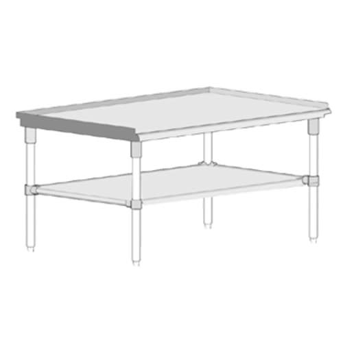 John Boos GS6-3024GSK-X 24" x 30" Equipment Stand with 1-1/2" Back and Side Splashes, Galvanized Steel Legs and Undershelf
