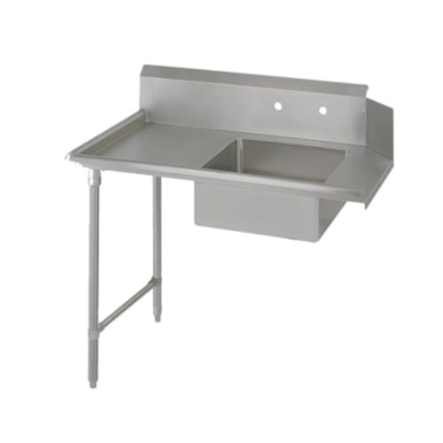 John Boos EDTS8-S30-L72-X 72" x 30" Soiled Dish Table, Left-to-Right, with 20" x 20" Pre-Rinse Sink