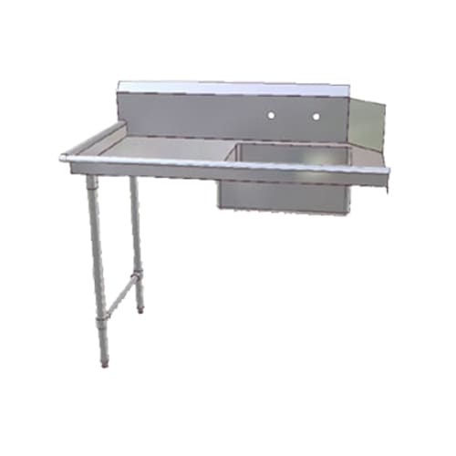John Boos JDTS-20-72L-X 72" x 30" Soiled Dish Table, Left-to-Right, with 20" x 20" Pre-Rinse Sink