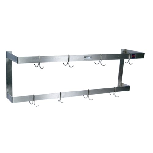 John Boos PRW24-X 96" x 12" Stainless Steel Wall-Mounted Pot Rack