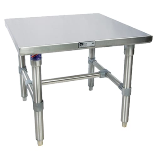 John Boos S16MS08-X 20" x 30" Equipment Stand with Flat Top, Stainless Steel Legs and Open Base