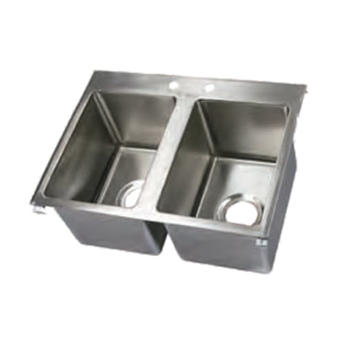 John Boos PB-DISINK101410-2-X Pro-Bowl Two Compartment Drop-In Sink with 10" x 14" Bowls