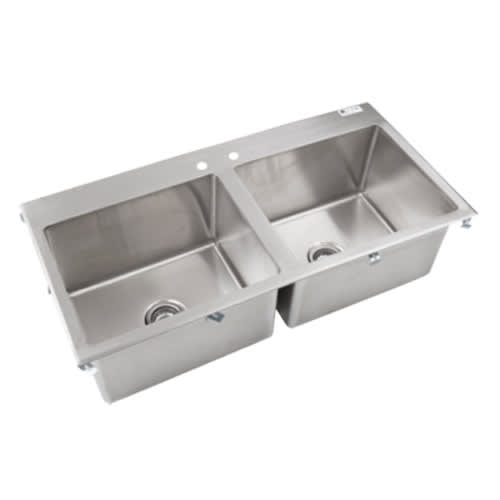 John Boos PB-DISINK201612-2-X Pro-Bowl Two Compartment Drop-In Sink with 20" x 16" Bowls