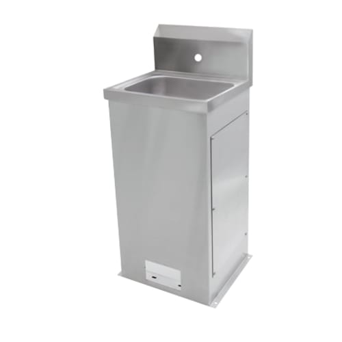 John Boos PBHS-F-1410-X Pro-Bowl Floor Pedestal Hand Sink, 14 x 10" Bowl, with Single Hole Faucet Splash Mount and 3-1/2" Gooseneck Spout, Less Faucet